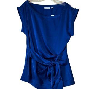 New York & Company Stretch Dress Blouse w/Tie - Royal Blue - Medium